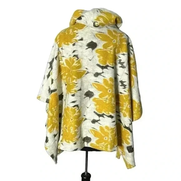 Anthropologie Saturday Sunday Zipper Floral Abstract Print Poncho Size X… - Picture 3 of 8
